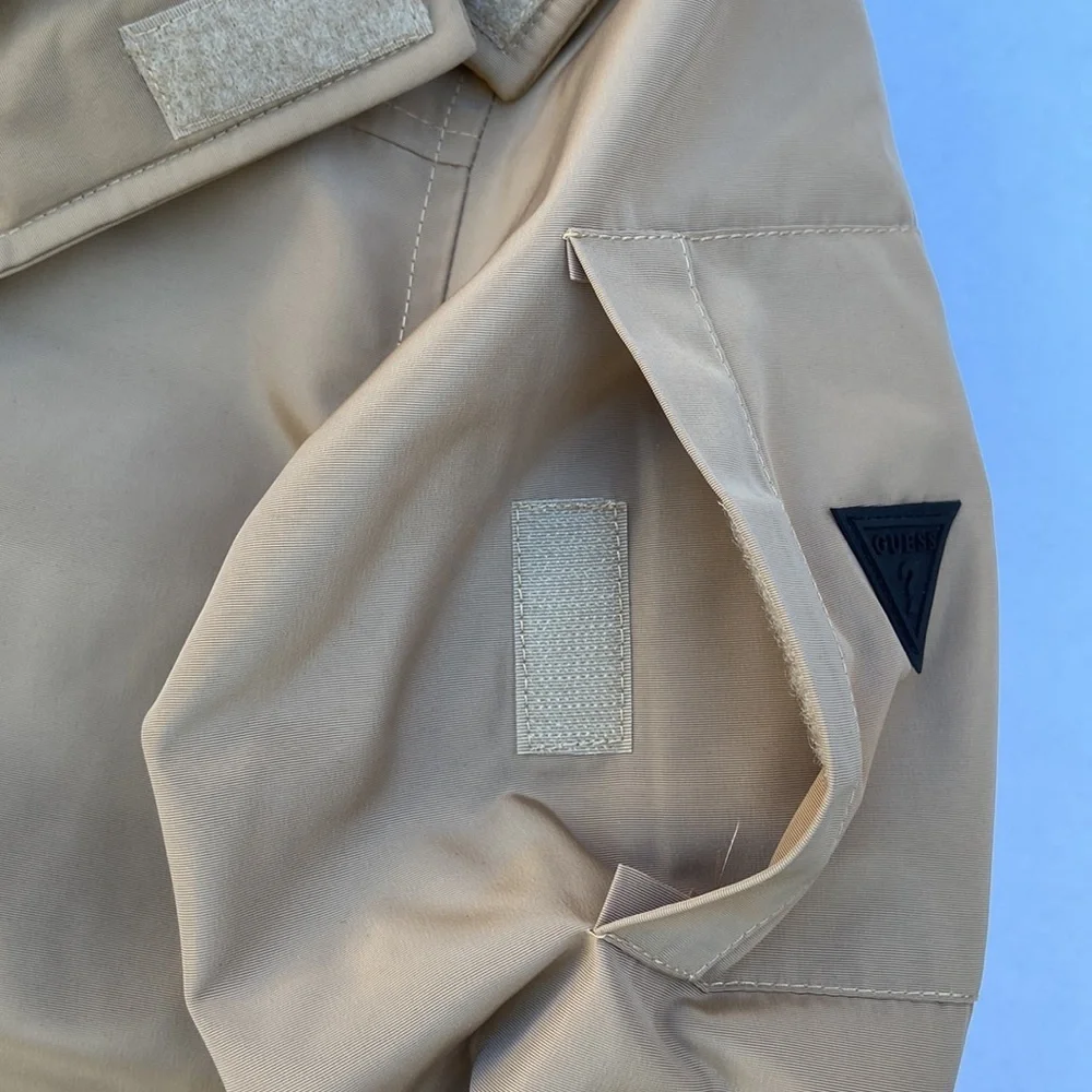 New GUESS Men's Fargo Winter Shearling-Trim Hooded Jacket SZ M